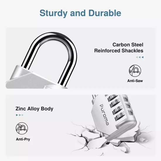 2 Pack Combination Lock 4 Digit Locker Lock Outdoor Waterproof Padlock for Sc...