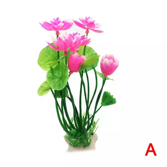 Artificial ,Lotus Decoration Aquarium Water Grass Decor Fish Tank Lan