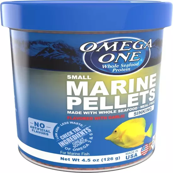 Omega One Garlic Marine Small Sinking Pellets, 4.5 oz.