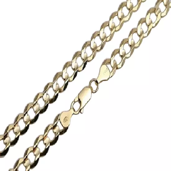 10k Yellow Gold Solid 3mm-12mm Cuban Link Chain Necklace Bracelet 7"-30"