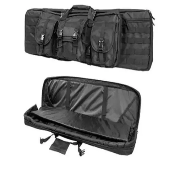 VISM Double Carbine Case 36" Dual Rifle Range Bag Shooting Hunting Tactical BLK-