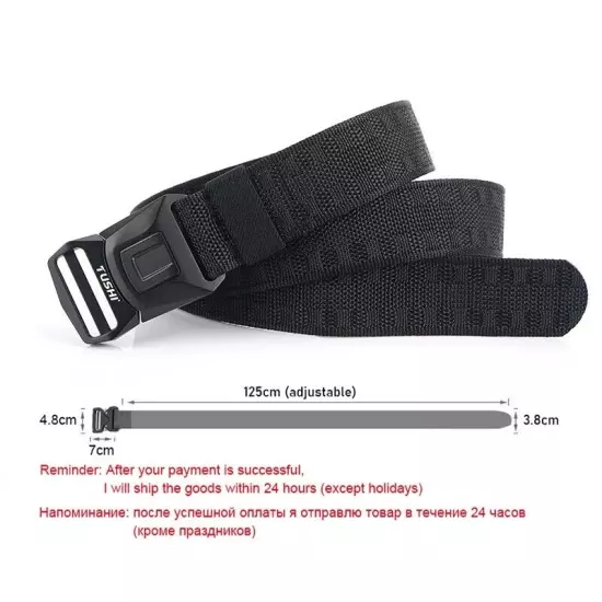 Military Belt for MEN Tactical Strap Waistband Belts Quick Release Buckle Black