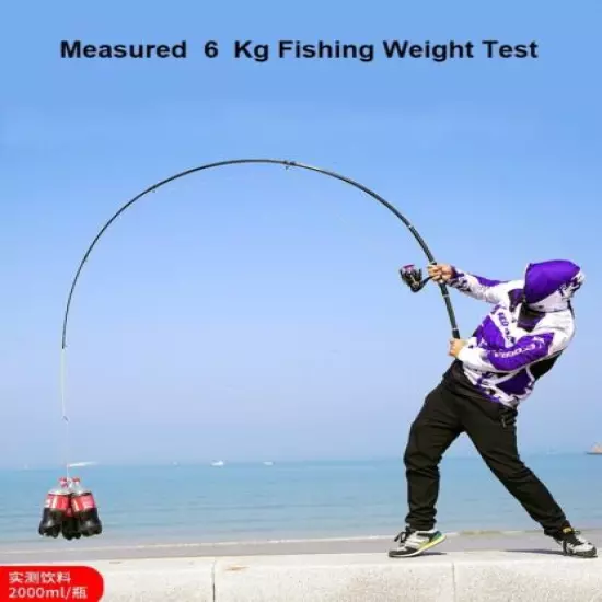 Fishing Rod Pole Spinning Carbon Fiber Fast Super Hard 3-6kg Powerful Ultralight