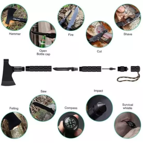 Tactical Tomahawk Backpack Camping Axe Hatchet Kit Outdoor Hiking Survival Tool