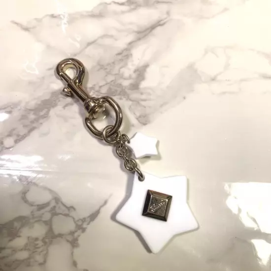 Gucci Key ring Key chain Star Motif White Bag Charm W/Box F/S From JAPAN