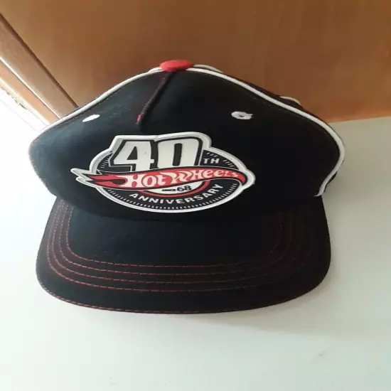 HOT WHEELS Retro 40th Anniv. Since 1968 Black & Red Baseball Hat Cap NWOT