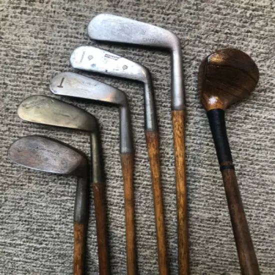 Starter hickory set Wood, Irons, Putter antique wood shaft golf clubs