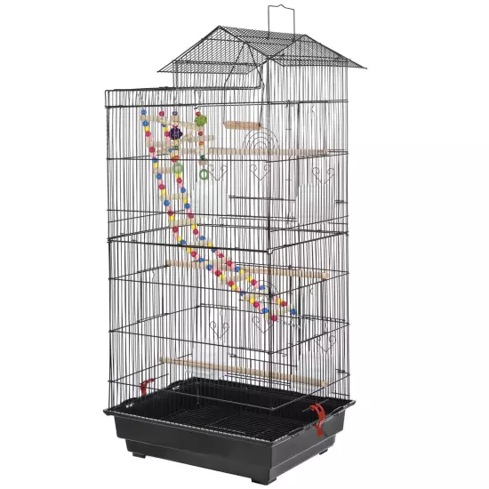 Black/White Bird cage Parrot Macaw Parakeet Cockatiel Cage Multiple Size 