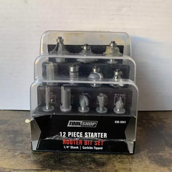 Tool Shop 236-3541 12 Piece Starter Router Bit Set - In Great Condition