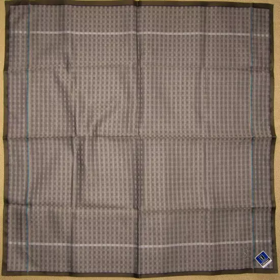 YVES SAINT LAURENT *Woven Plaid Scarf Handkerchief 48cm /ZOZEIMG