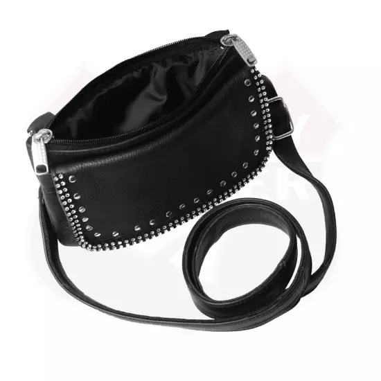 Leather Hip Clip Purse Bag Women Waist Bag Fanny Pack Motorcycle Biker BLING