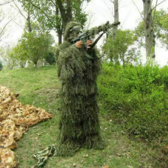 3D CS Jungle Forest Hunting Leaf Camouflage Woodland Ghillie Suit Set