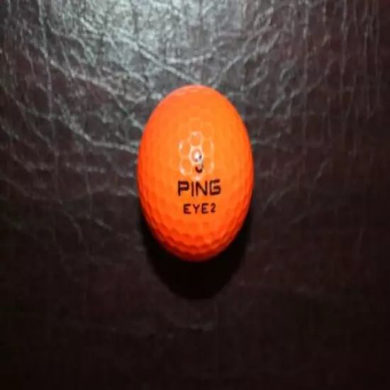 VINTAGE ORANGE AND WHITE PING EYE 2 GOLF BALL ROUGH RIDER COUNTRY N DAKOTA LOGO