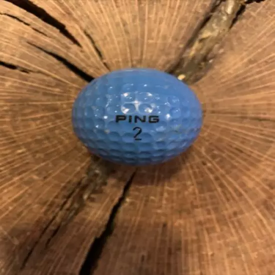 VINTAGE PINK AND TEAL PING EYE 2 GOLF BALL