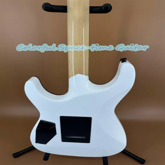 Solid ST Gloss White Ouija Electric Guitar Maple Neck Black Fretboard Fast Ship