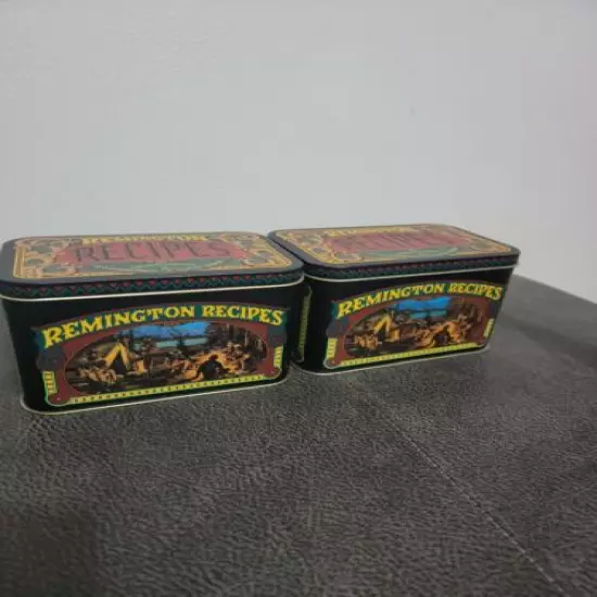 Vintage Remington Recipes tin. With Wild Game Recipes Inside.