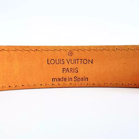 LOUIS VUITTON Belt M9272U Santur Carre Monogram Multicolor White PVC Auth YK551