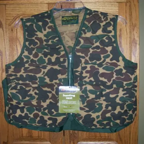 HUNTER'S CHOICE Duck Camo Hunting Shooting Vest 100% Cotton Canvas size Small