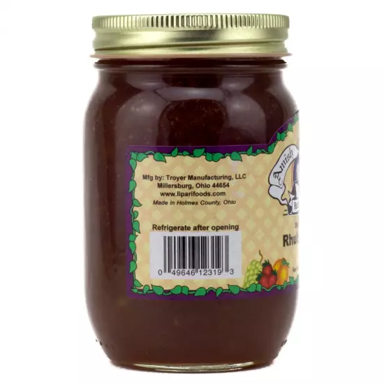 Amish Wedding Rhubarb Jam 18oz Glass Jar BB June 2026