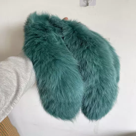 2/5/10 wholesale Dyed Color Real Blue Fox Tail Fur Keyring Pendant Cosplay Toy