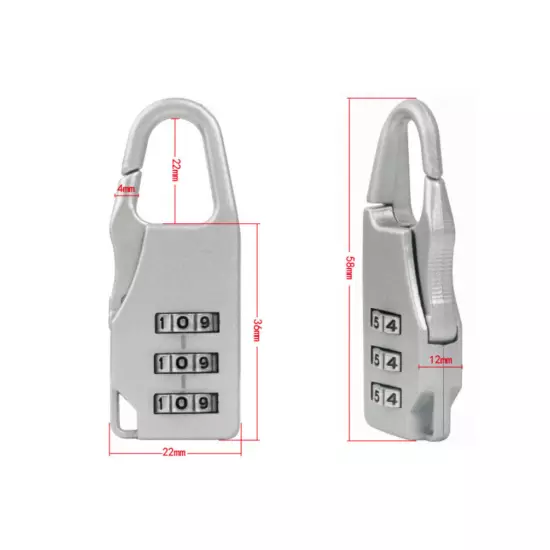 1pc Digit Combination Password Lock Travel Luggage Suitcase Lock Small Padlock