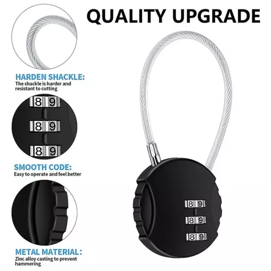 2 Pack Combination Lock 3 Digit Outdoor Padlock for School Gym Locker,8806