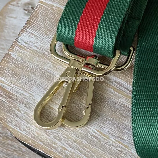 Red and Green Web Canvas Purse Strap Replacement