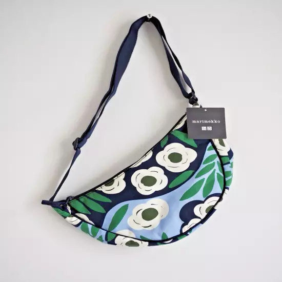 Marimekko Round Mini Shoulder Bag Uniqlo Floral Blue New