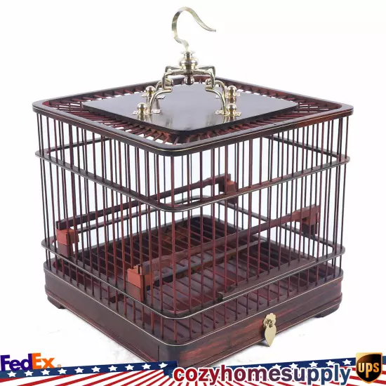 Vintage Retro Bird Cage Wooden Aviary House Birdcage Parrot Macaw with Stand New