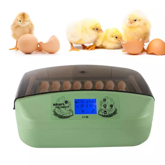 32-Eggs Digital Incubator Automatic Turner Chicken Egg Hatcher w/ Temp Control 