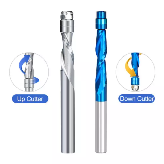 Flush Trim Solid Carbide Spiral Router Bit Down Cut Up Cut Flush Trim Router Bit