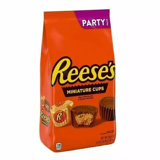 Reese's Miniatures Milk Chocolate Peanut Butter Cups Candy, Party Pack 35.6 oz