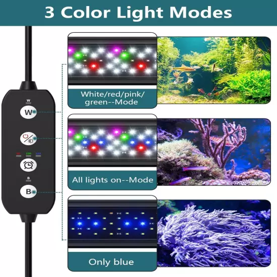 Led Aquarium Light for Plants-Full Spectrum Fish Tank Light with Timer Auto O...