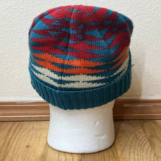 Pendleton Merino Wool Aztec Southwest Knit Teal Beanie Hat