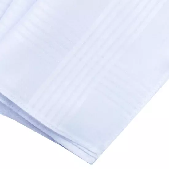 13~39PCS Cotton Men Handkerchiefs Solid Square Pocket Classic Hankies Bulk White