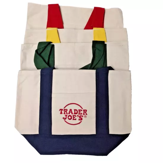 Set of 4 Trader Joe’s Mini Canvas Tote Bags