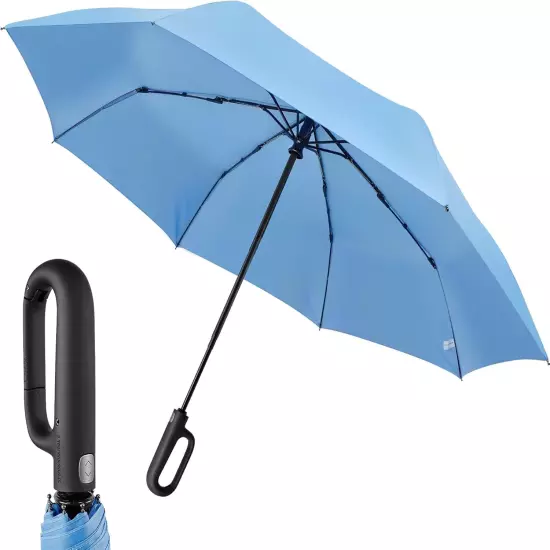 LEAGERA Compact Small Travel Umbrella - Arc 46 Inch, Automatic Umbrella Folding