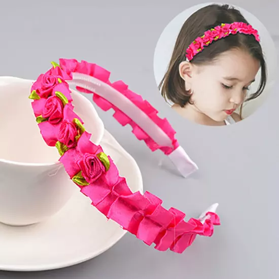 Rose Flower Braided Hairband Hair Clips for Girls Kids Headband Hair Accessories