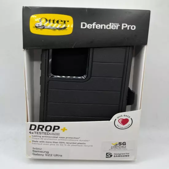 OtterBox Defender Series Pro Case W/ Holster for Samsung Galaxy S22 Ultra Black