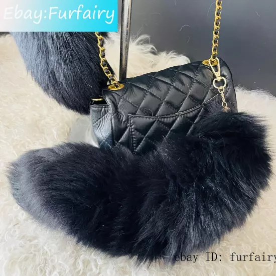 2/5/10 wholesale Dyed Color Real Blue Fox Tail Fur Keyring Pendant Cosplay Toy