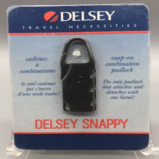 New Delsey Travel Necessities Snappy Snap-On Combination Lock 3 Digit Spinners