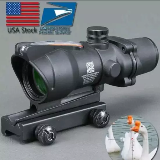 TIRJICON CLONE ACOG 4x32 Scope Reticle Sight CHEVRON Red Fiber Optic Scope