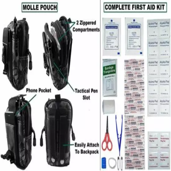 65 in 1 Emergency Survival Kit Outdoor Camping Hiking Military Tactical Gear Bag