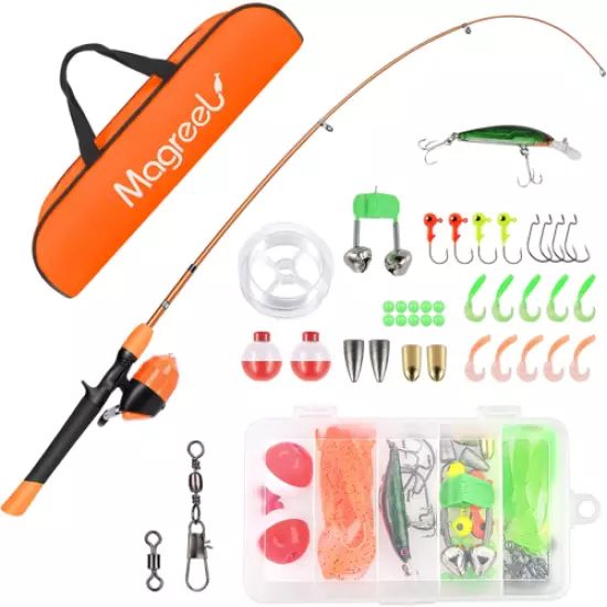 Kids Fishing Pole, Portable Telescopic Fishing Rod and Reel Combos Full Fish Tac