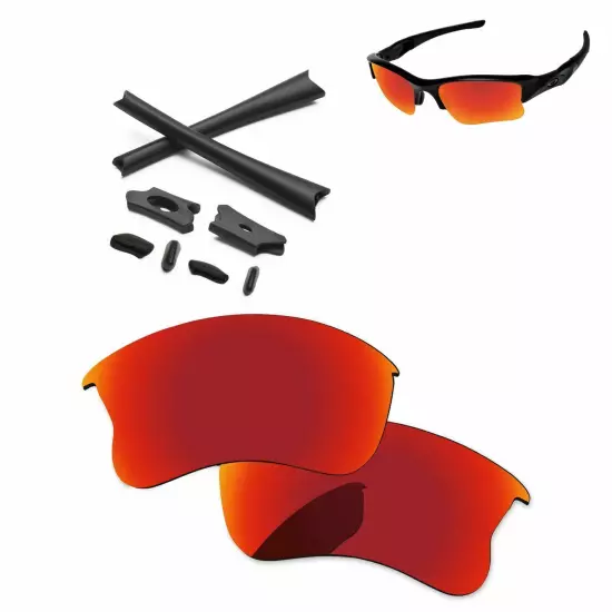 Rubber Kit + Polarized Replacement Lenses For-Oakley Flak Jacket XLJ - Options