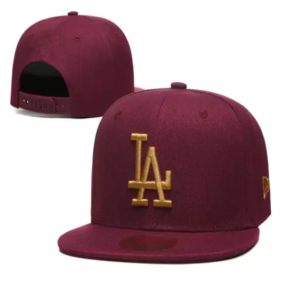 LA Baseball Cap Los Angeles Flat Brim Sanpbacks Made From Premium Quality Cotton