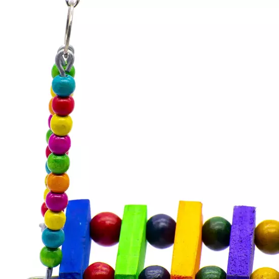 Combo of 3 Bird Toys Spiral Hanging Wooden Swing & Ladder for Bird & Parrot