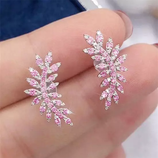 Fashion Cubic Zircon 925 Silver Filled Stud Earring Women Wedding Party Jewelry