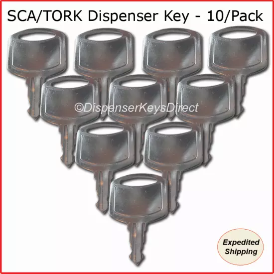 Tork #1100 Dispenser Key for Paper Towel and Toilet Tissue Dispensers - (10/pk.)