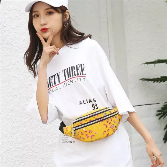 Butterfly Printed Waist Bag Women Fanny Pack Colorful Girls Bum Bag Travel Kids